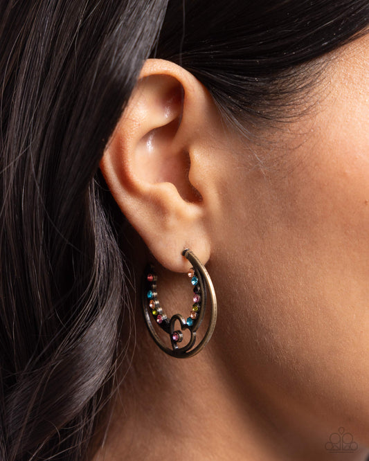 Sympathetic Sweetheart - brass - Paparazzi earrings