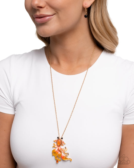 Synchronized Swimming - orange - Paparazzi necklace