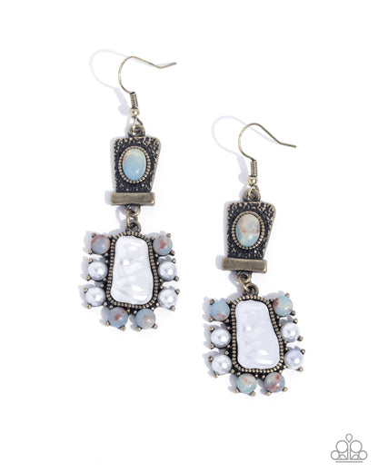 Synthetic Serenity - brass - Paparazzi earrings