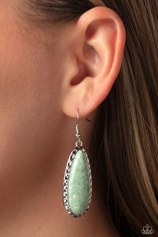TEARDROP-Dead Dynasty - green - Paparazzi earrings