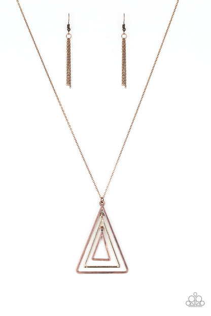 TRI Harder - copper - Paparazzi necklace