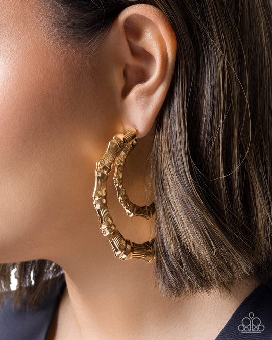 Tabloid Tiers - gold - Paparazzi earrings