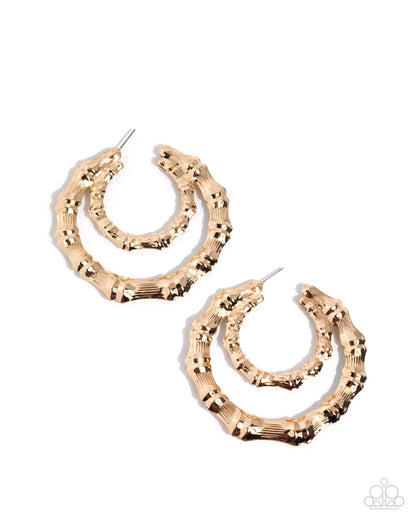 Tabloid Tiers - gold - Paparazzi earrings