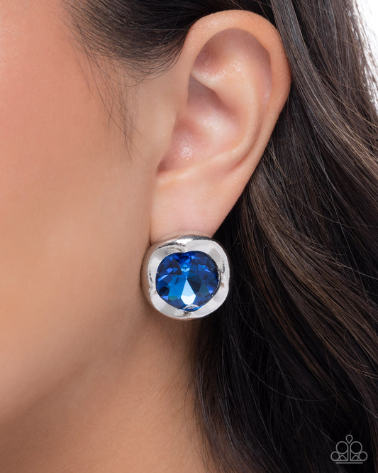 Tailored Tapestry - blue - Paparazzi earrings