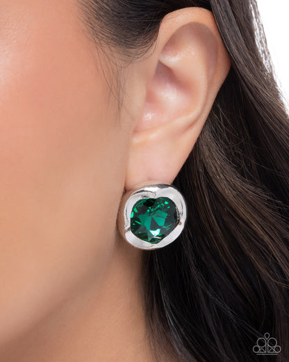 Tailored Tapestry - green - Paparazzi earrings
