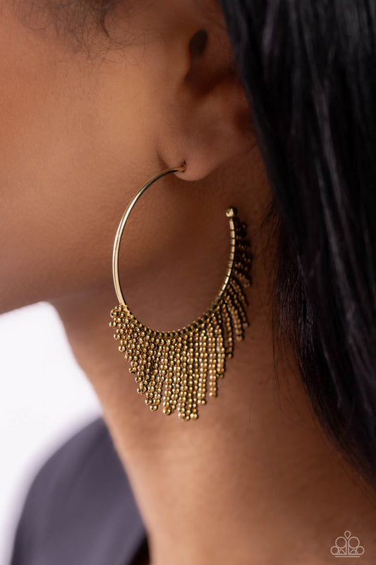 Tailored Tassel - brass - Paparazzi earrings