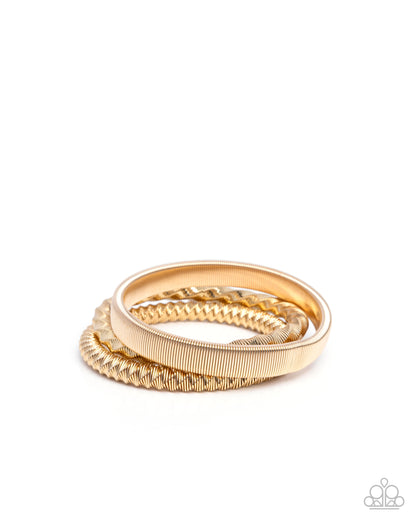 Tailored Texture - gold - Paparazzi bracelet