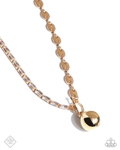 Tailored Token - gold - Paparazzi necklace