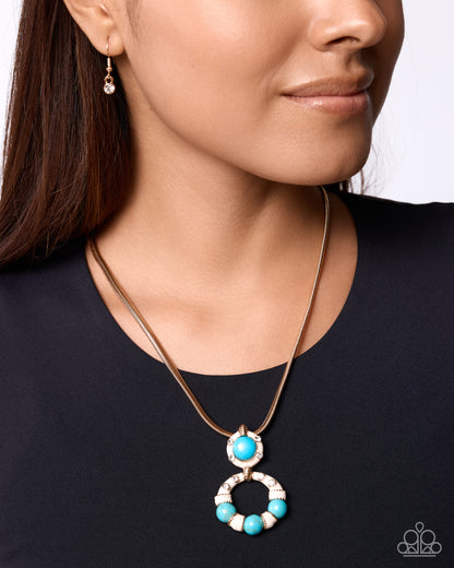 Tailored in Stone - gold - Paparazzi necklace
