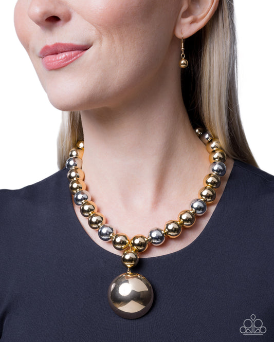 Taking A Shine To - gold - Paparazzi necklace