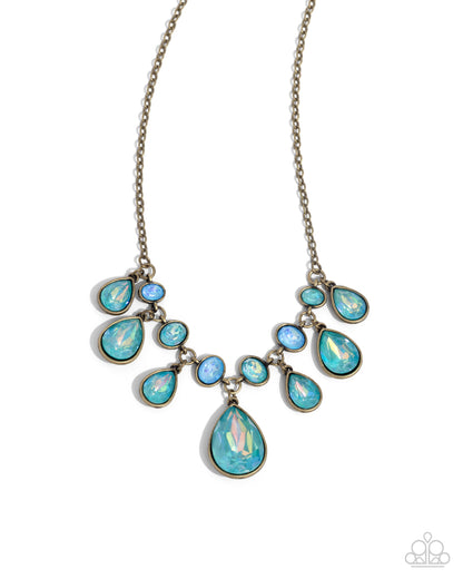 Talented Teardrops - brass - Paparazzi necklace