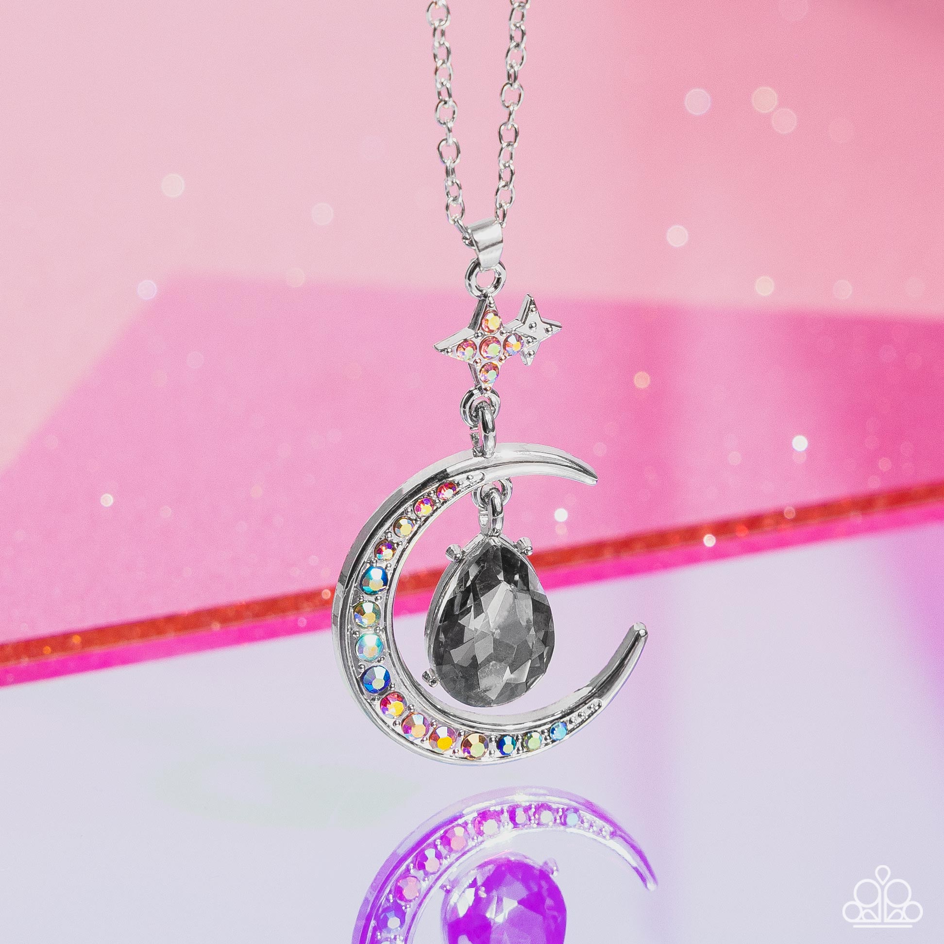 Talking to the Moon - silver - Paparazzi necklace