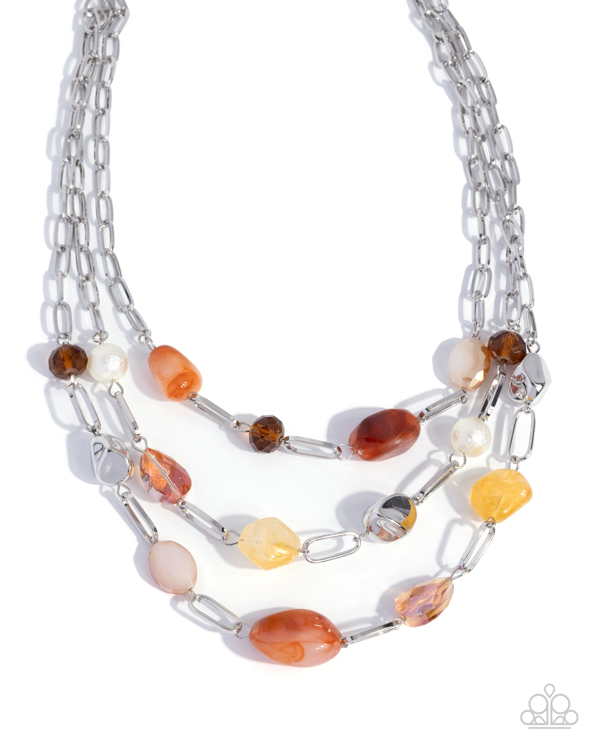 Tangible Tiers - orange - Paparazzi necklace