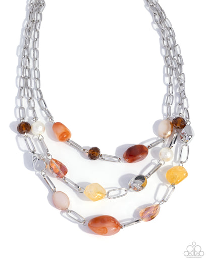 Tangible Tiers - orange - Paparazzi necklace