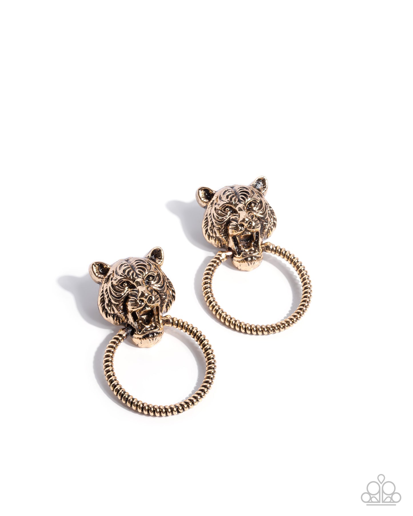 Tangible Tiger - gold - Paparazzi earrings