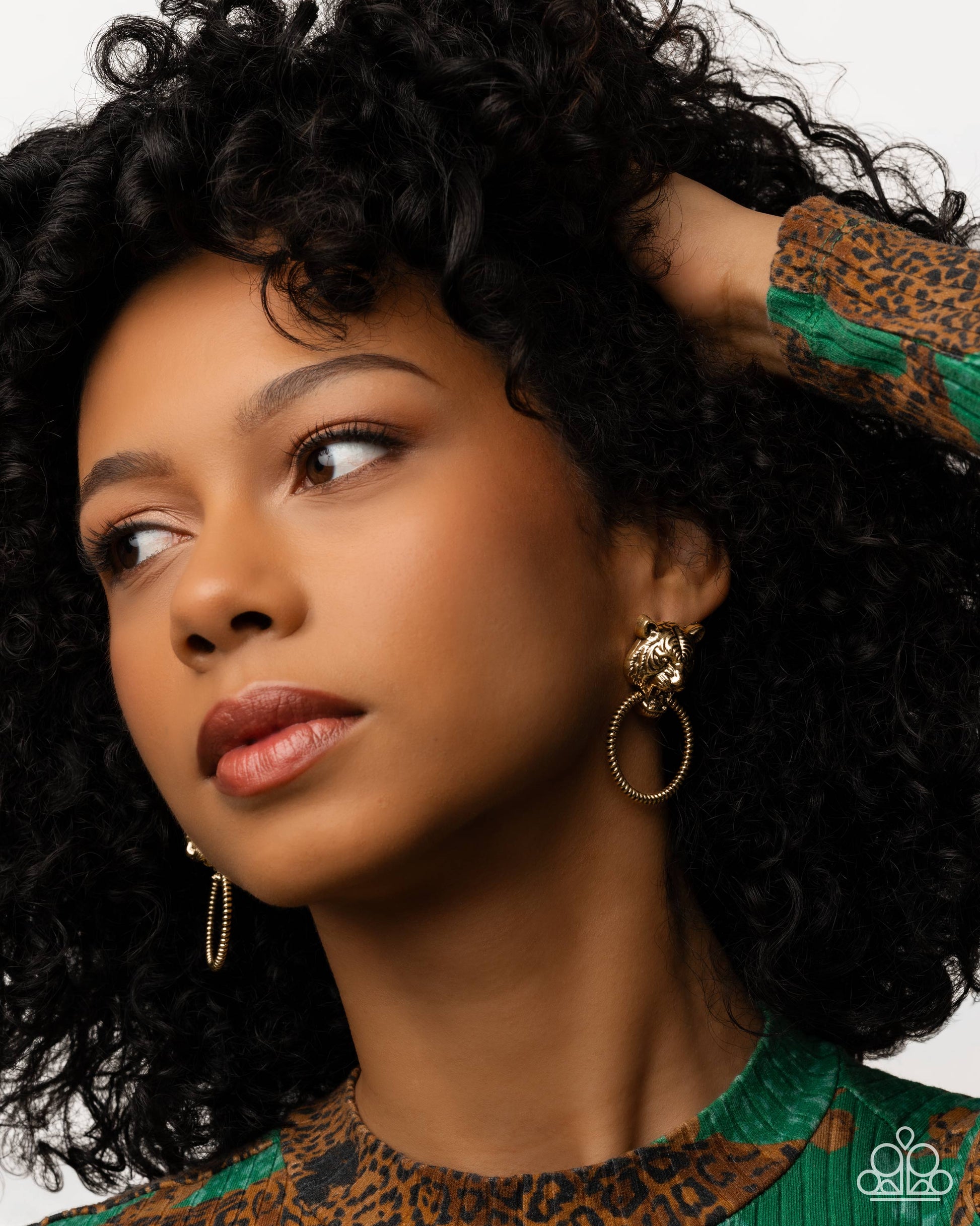 Tangible Tiger - gold - Paparazzi earrings