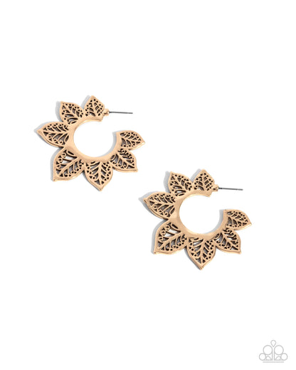 Tangled Tapestry - gold - Paparazzi earrings