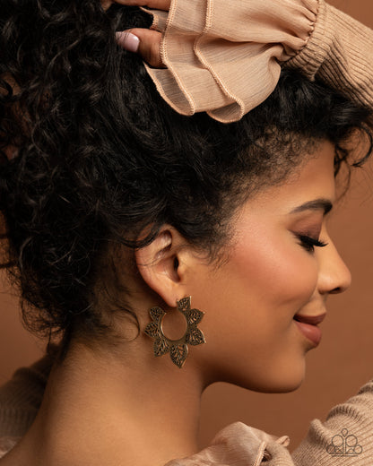 Tangled Tapestry - gold - Paparazzi earrings