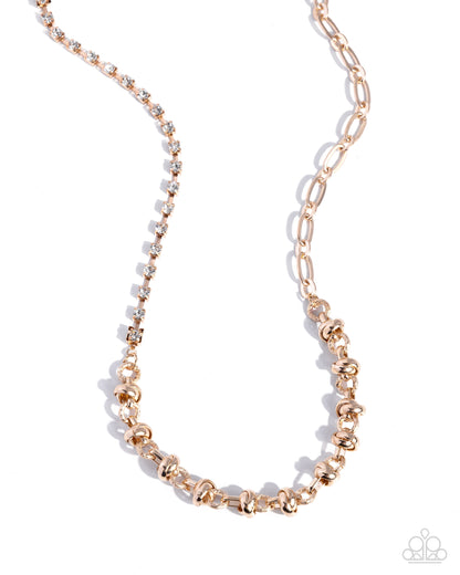 Tangled Theme - gold - Paparazzi necklace