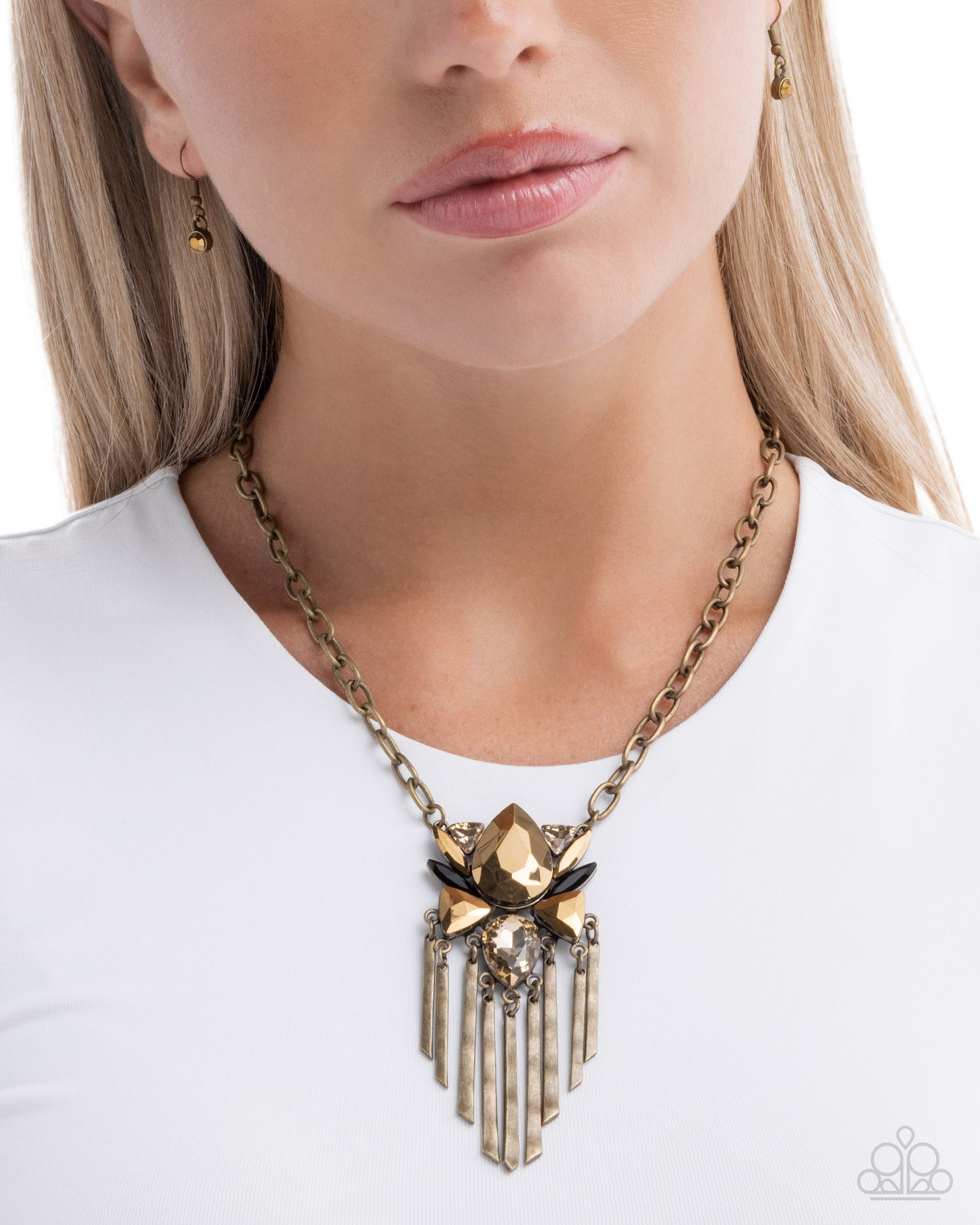 Tassel Tapestry - brass - Paparazzi necklace