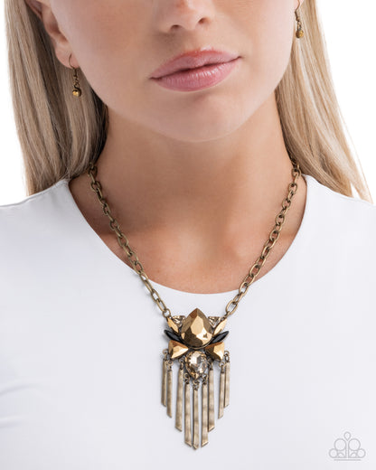 Tassel Tapestry - brass - Paparazzi necklace