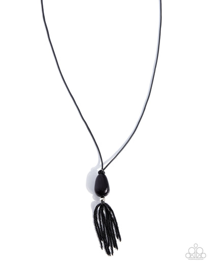 Tassel Transformation - black - Paparazzi necklace