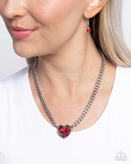 Tasteful Triad - red - Paparazzi necklace