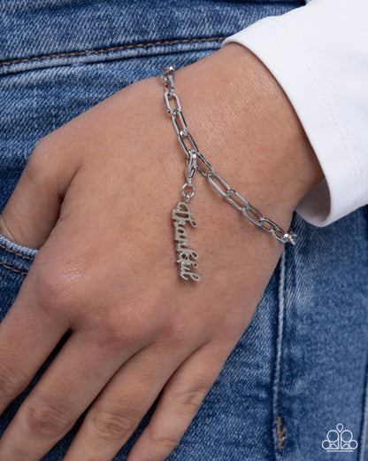 Tastefully Thankful - silver - Paparazzi charm bracelet