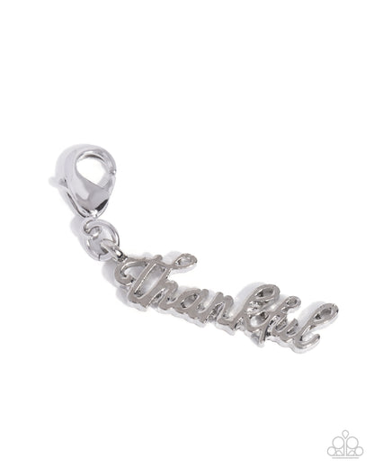 Tastefully Thankful - silver - Paparazzi charm bracelet