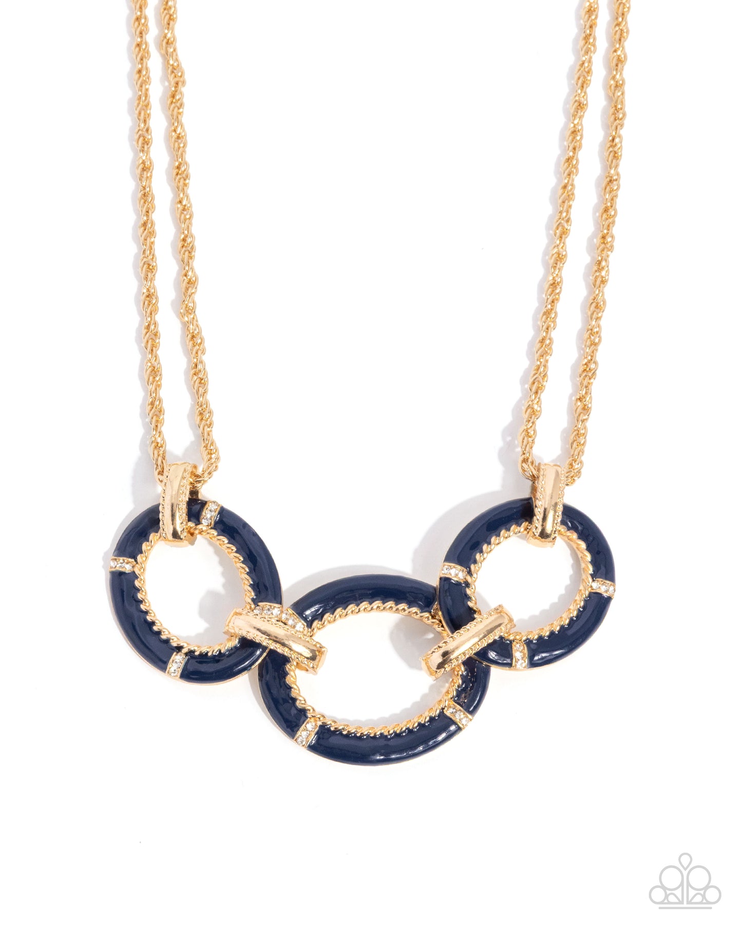 Teamwork Makes the Dream Work - blue - Paparazzi necklace