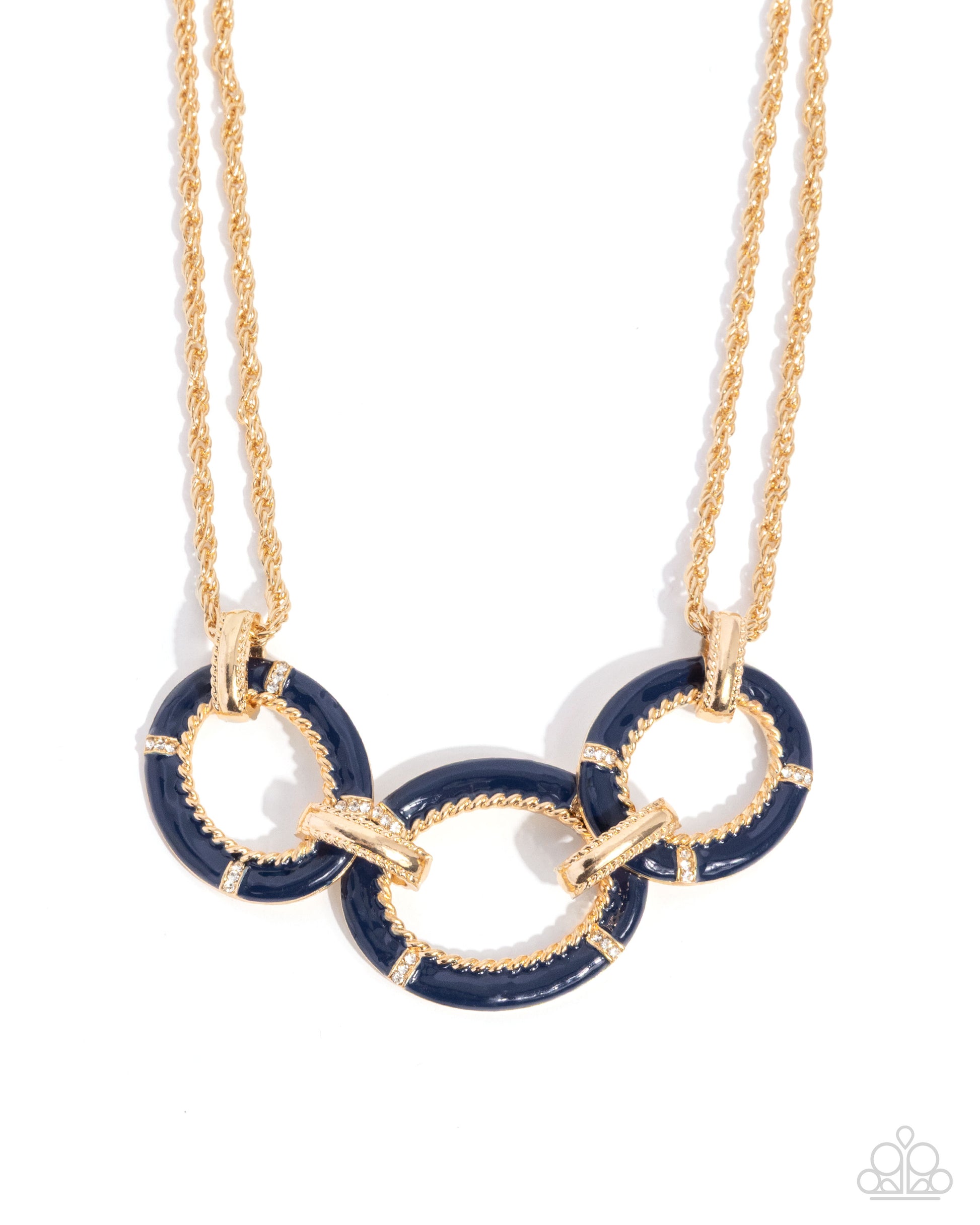 Teamwork Makes the Dream Work - blue - Paparazzi necklace