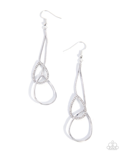 Teardrop Teacher - white - Paparazzi earrings
