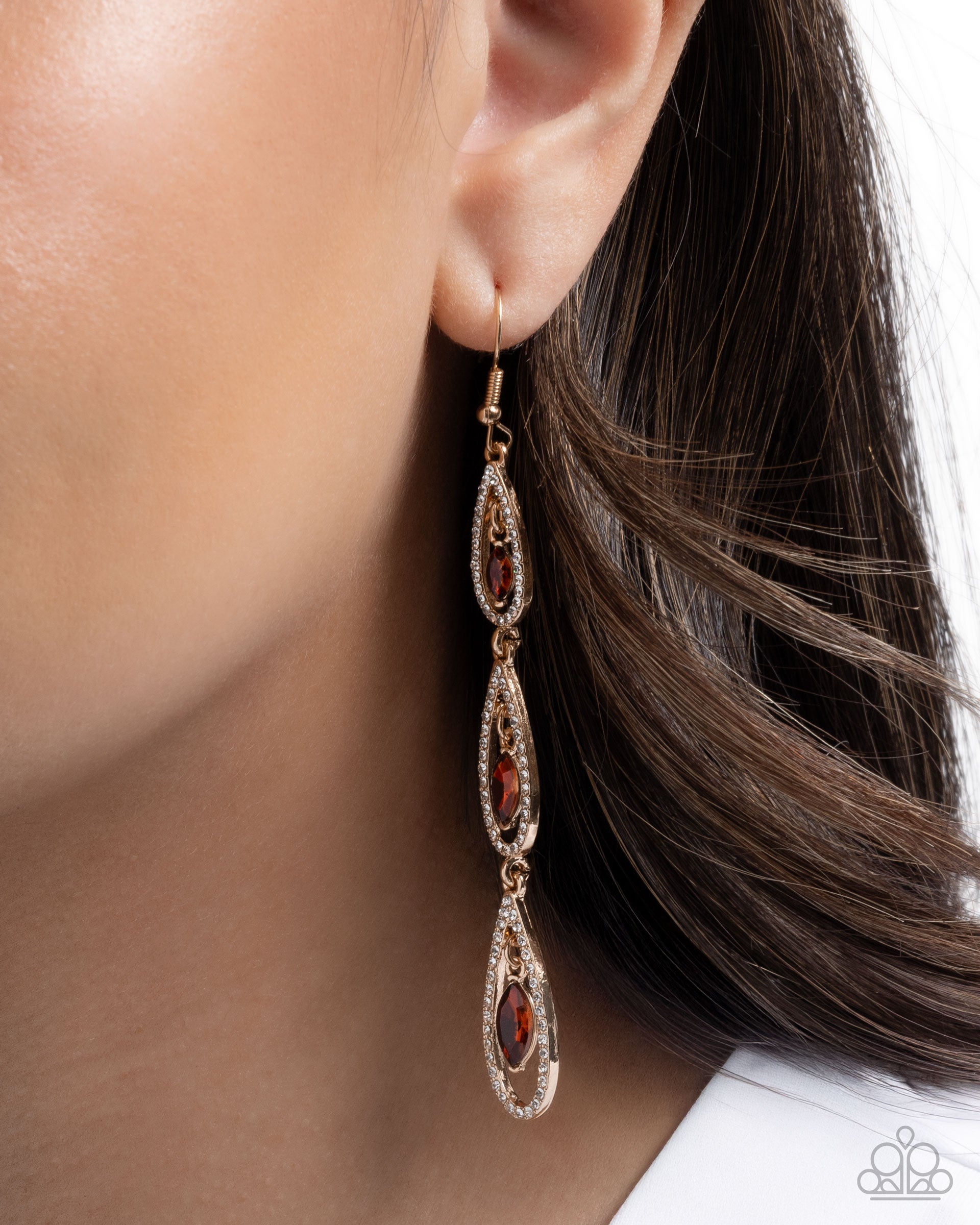 Teardrop Tenure - brown - Paparazzi earrings