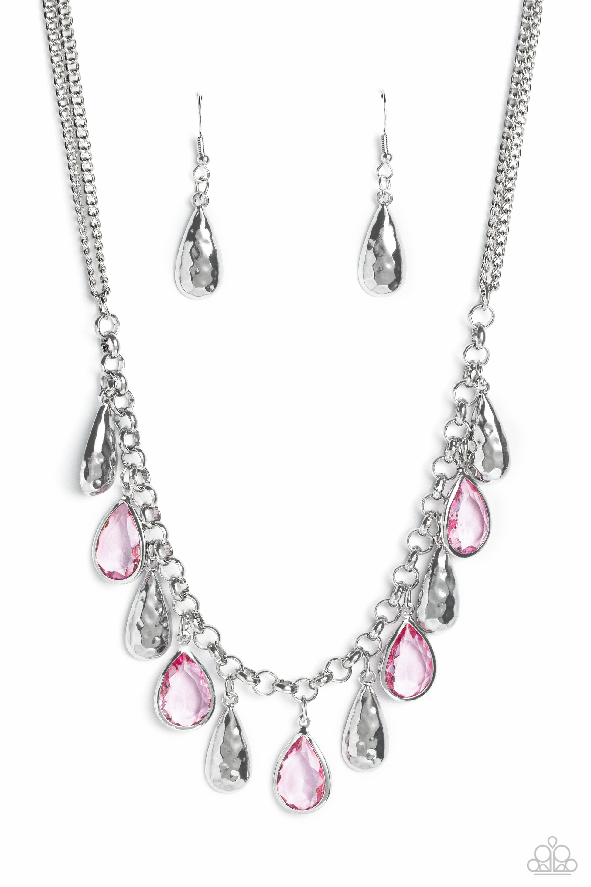 Teardrop Timbre - pink - Paparazzi necklace