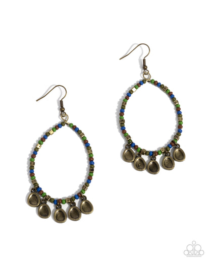 Teardrop Title - green - Paparazzi earrings