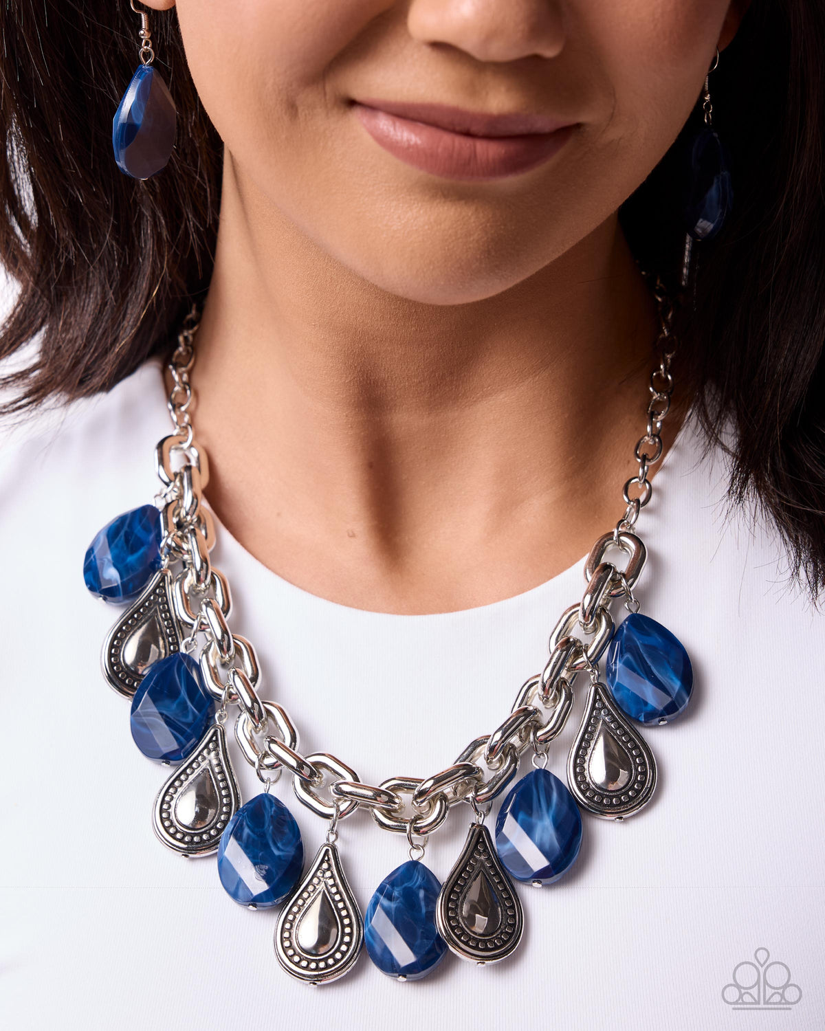 Teardrop Today - blue - Paparazzi necklace