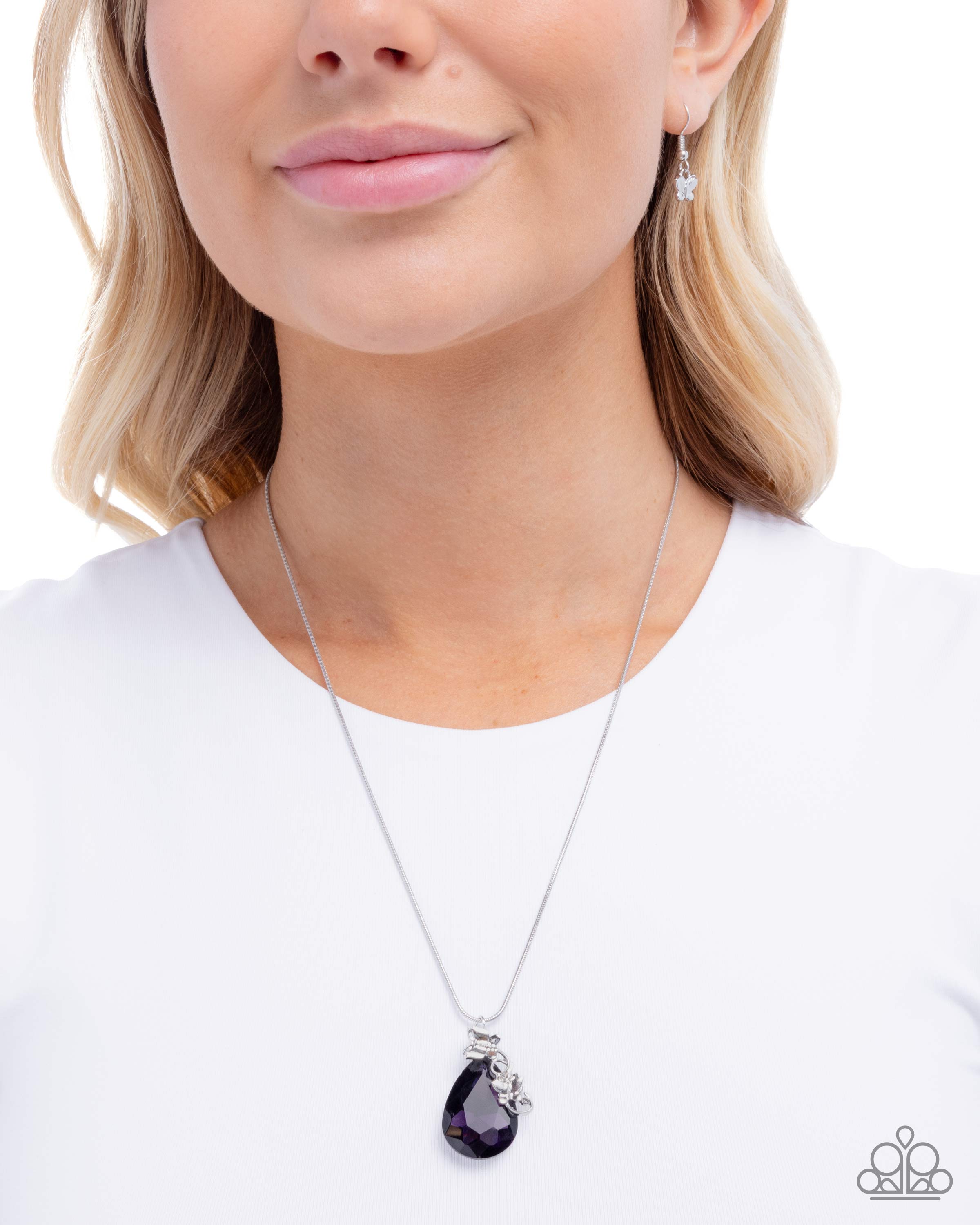 Teardrop Transformation - purple - Paparazzi necklace