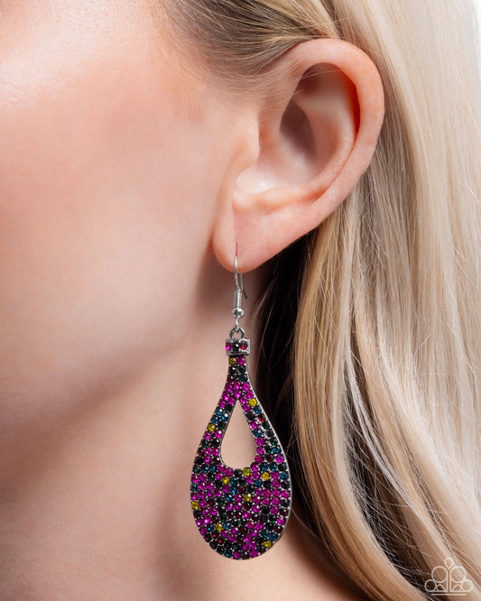 Teardrop Tremolo - multi - Paparazzi earrings