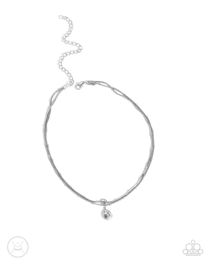 Teeming Teardrop - silver - Paparazzi necklace