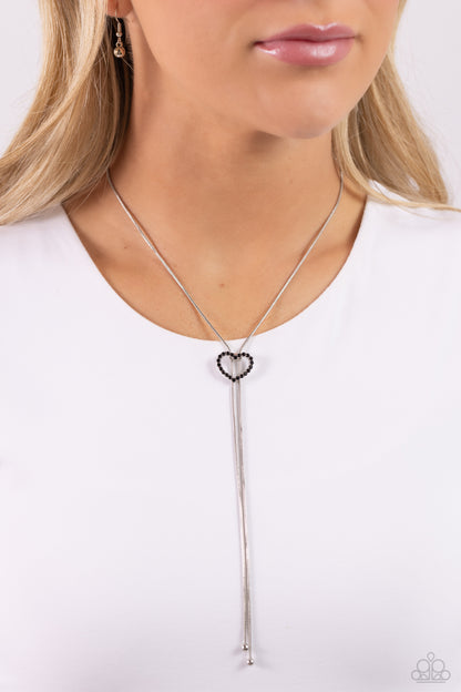 Tempting Tassel - black - Paparazzi necklace