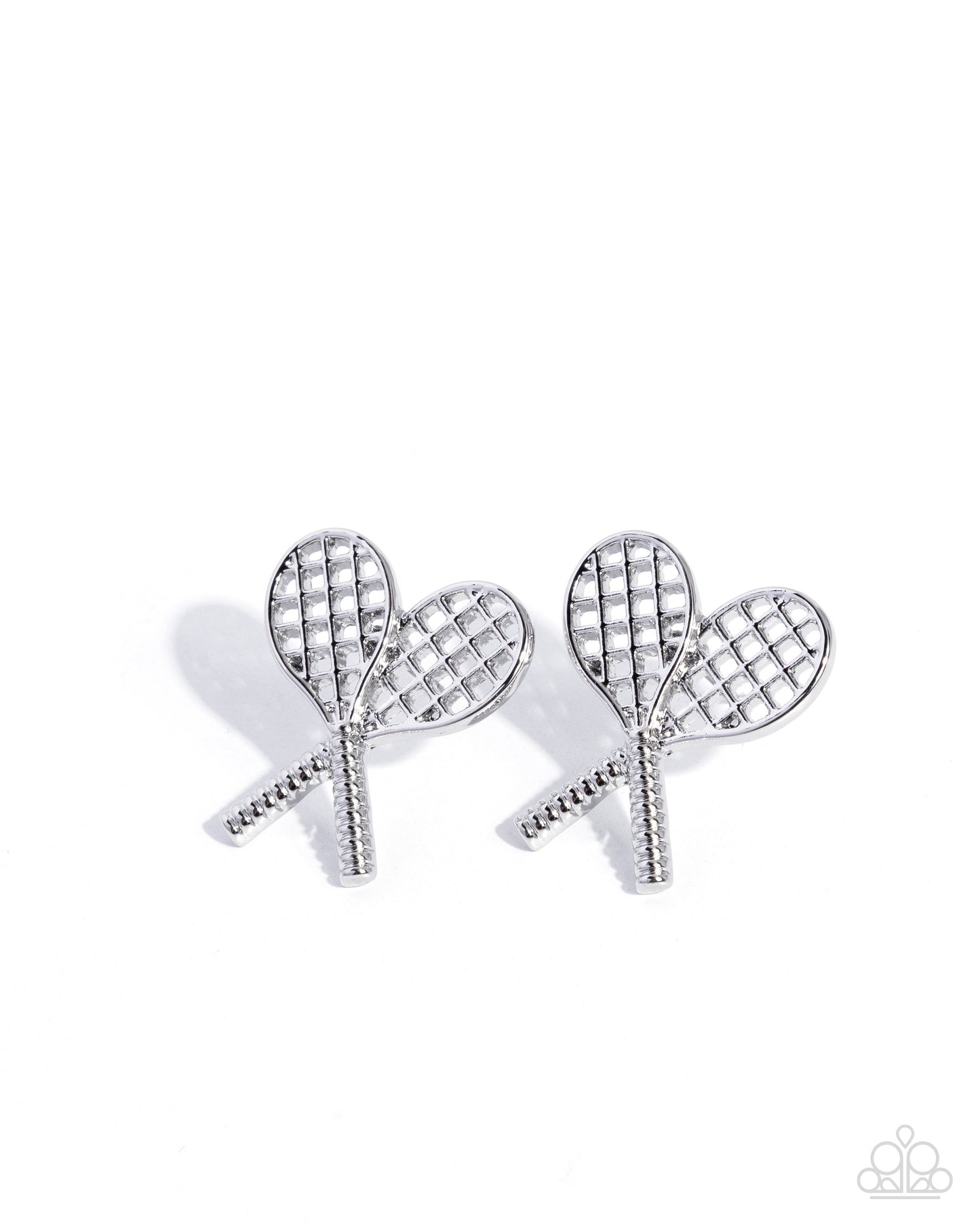 Tennis Team - silver - Paparazzi earrings