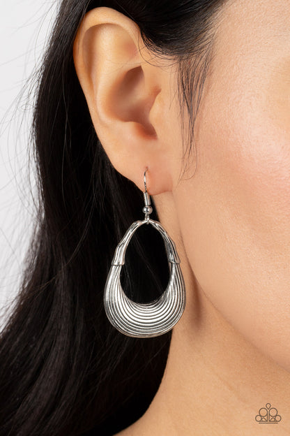 Terra Timber - silver - Paparazzi earrings