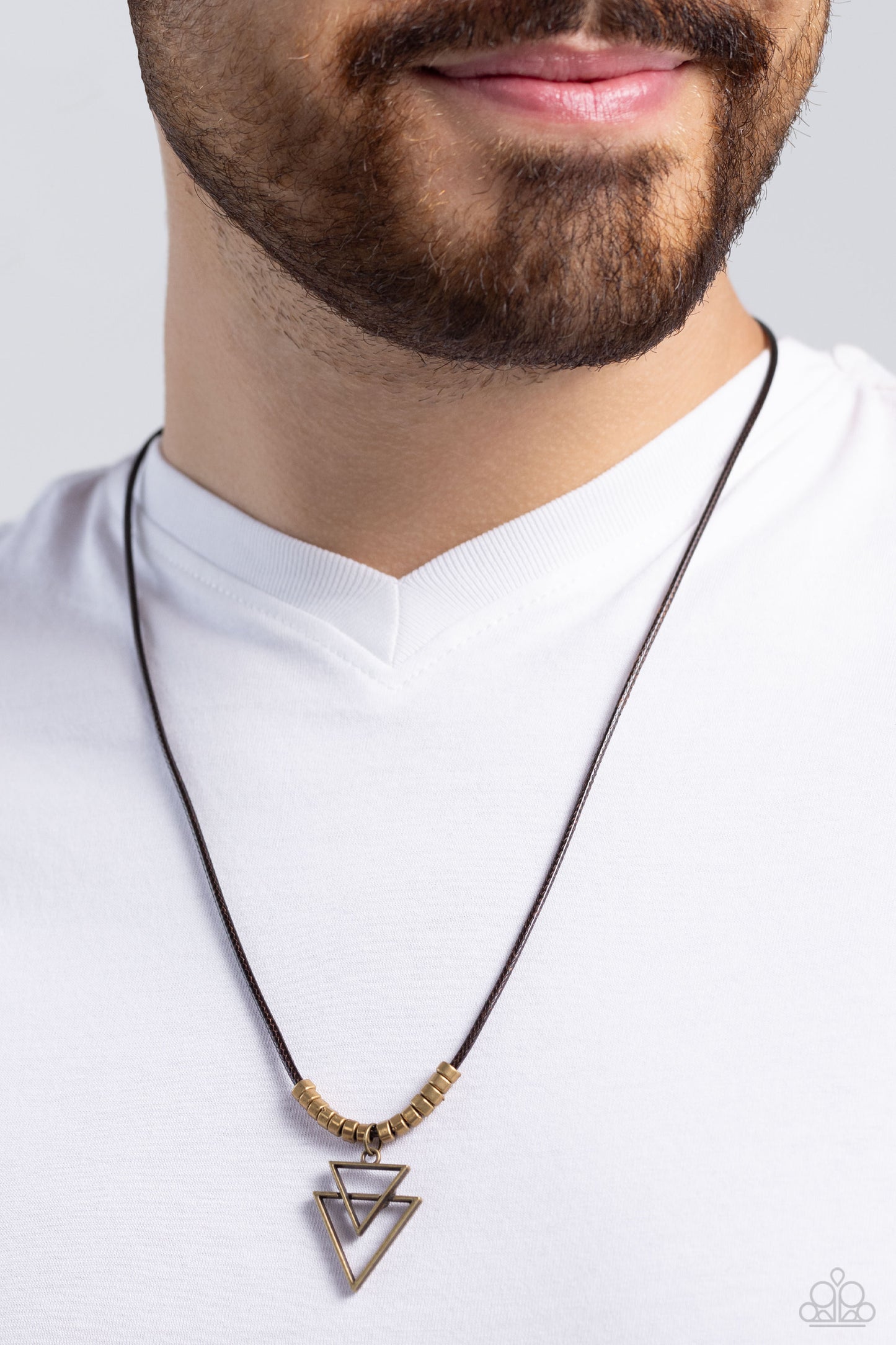 Terra Trifecta - brass - Paparazzi MENS necklace