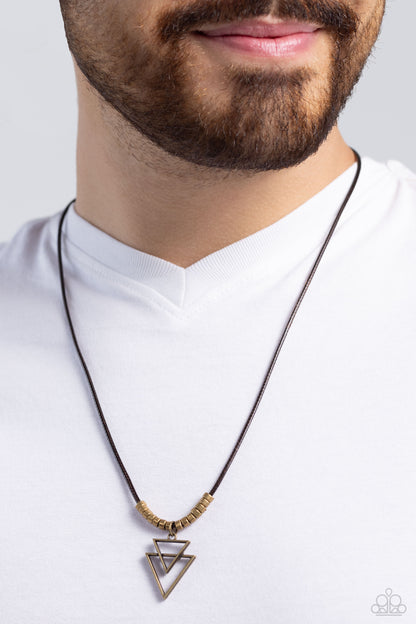 Terra Trifecta - brass - Paparazzi MENS necklace