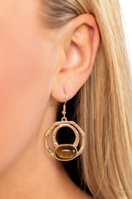 Terrestrial Retreat - brown - Paparazzi earrings
