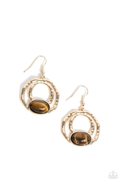 Terrestrial Retreat - brown - Paparazzi earrings