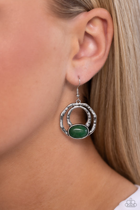 Terrestrial Retreat - green - Paparazzi earrings