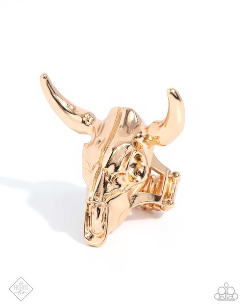 Texan Tutor - gold - Paparazzi ring