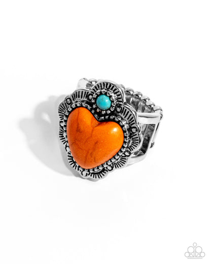 Texas Ranger - orange - Paparazzi ring