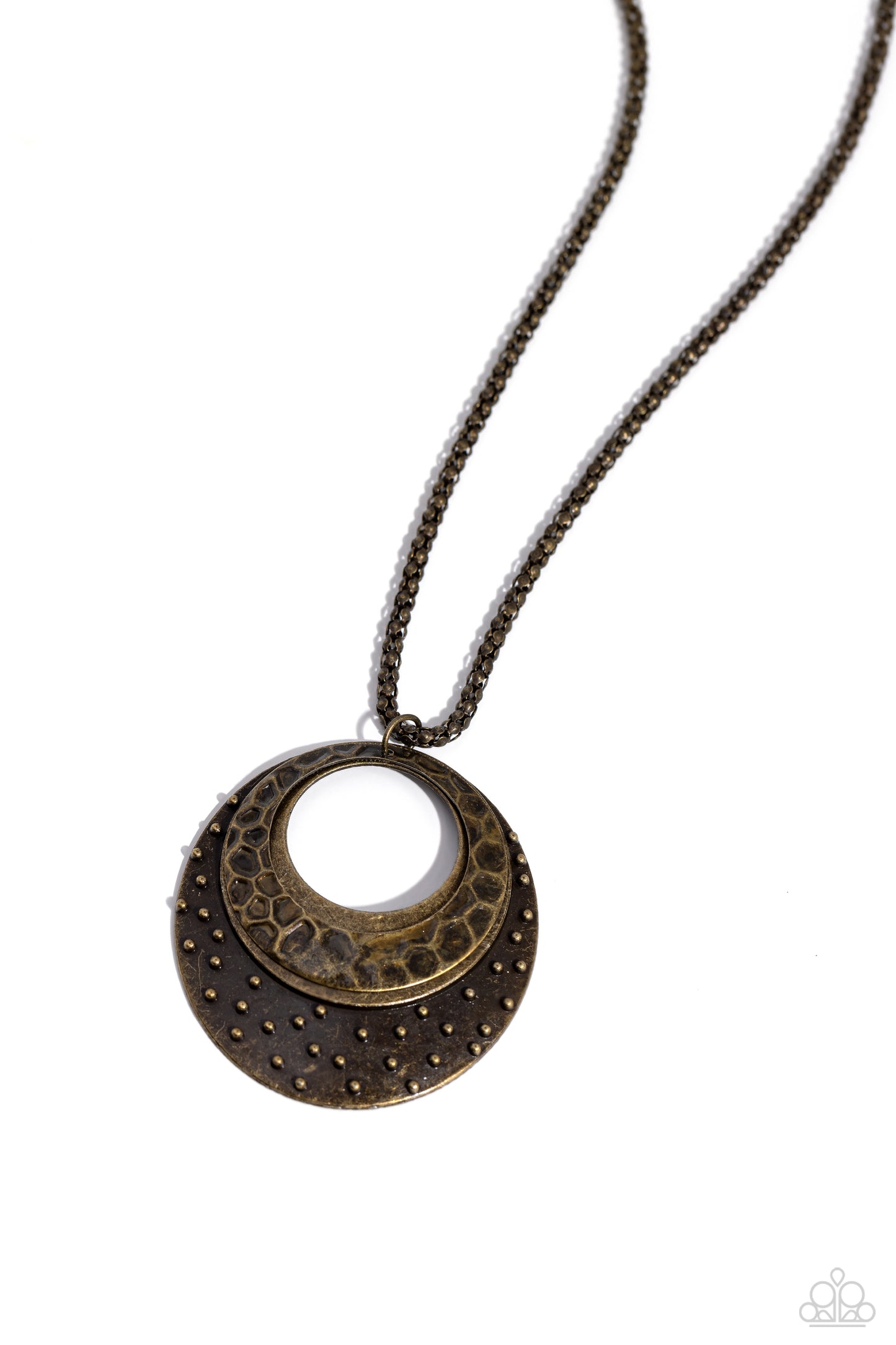 Texture Trio - brass - Paparazzi necklace